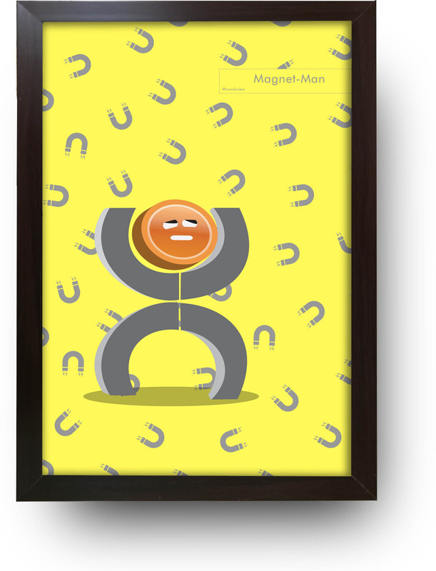 rawnbrokar 'MAGNET-MAN' Character Illustration, Digital Reprint 12 inch x 8 inch Painting