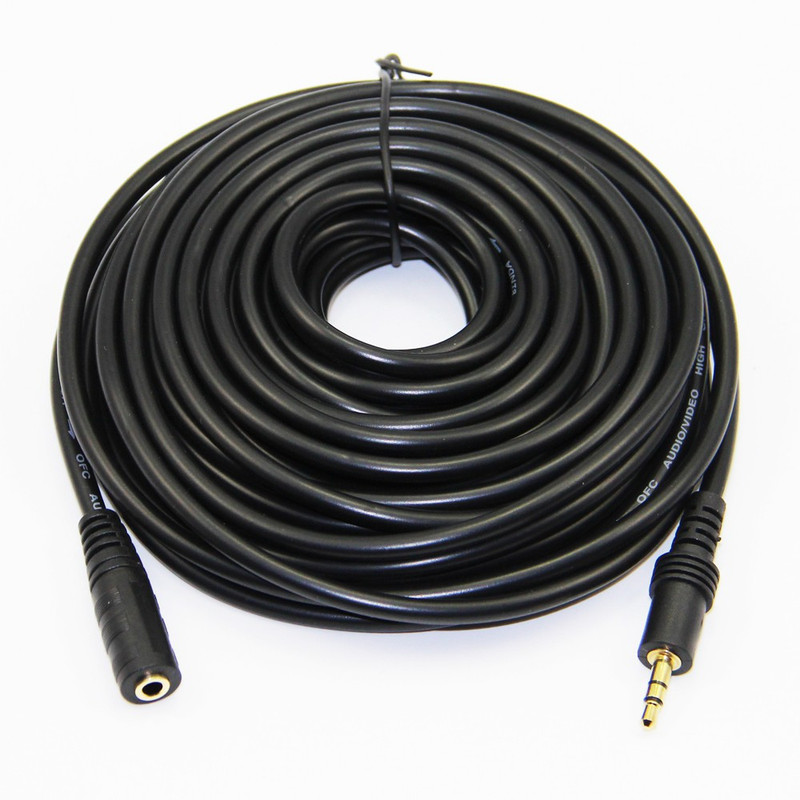 DazzelOn  TV-out Cable Male to Female - 5 meter long HQ Stereo Audio Extension AUX Cable(Black, For Home Theater, 5)