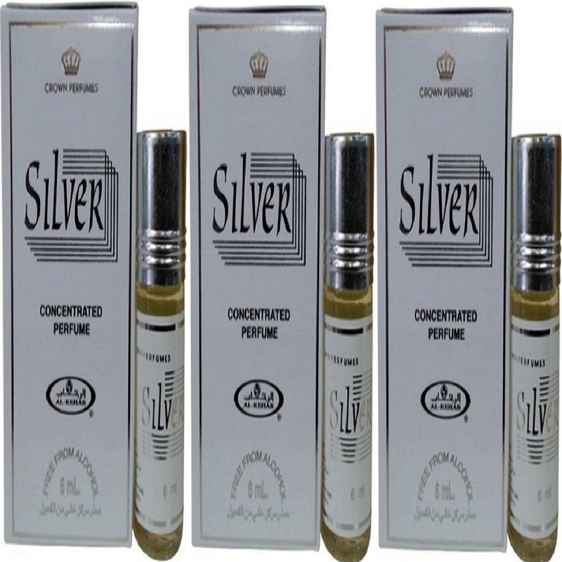 Al-Rehab Silver Pack of 3 Floral Attar(Floral)