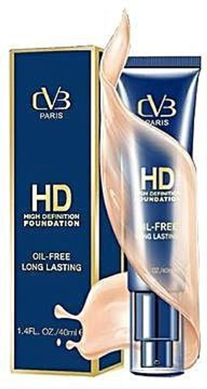 cvb HD High Definition Foundation Oil Free Long Lasting Shade-02 (40 ml) Foundation(Cream, 40 ml)
