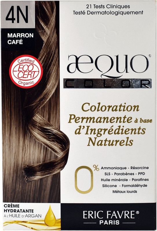 aequo bypurenaturals Hair Color Organic 4N Café Medium Brown French Import Dermat Kit Hair Color(Marron Cafe)