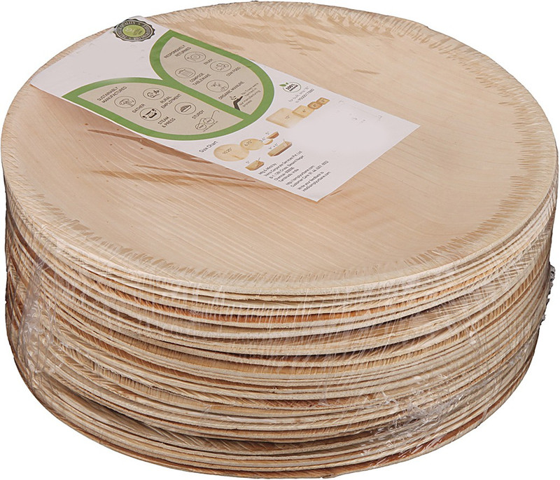 adaaya Simply Urbane Natural Palm Leaf Round Quarter Plates - 6.75 Inches - Pack Of 25 Quarter Plate(25 Units)