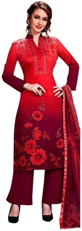 manavi creations Net Printed Salwar Suit Material(Unstitched)
