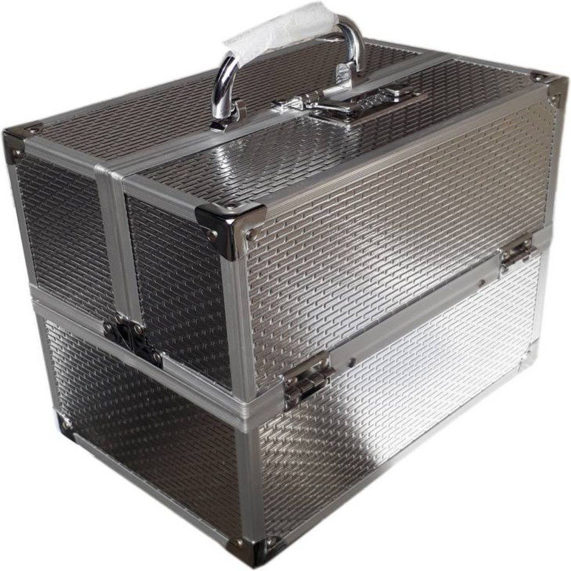 stockhawkers METALLIC SILVER003 MAKEUP BOX, STORAGE BOX Vanity Box(METALLIC SILVER)