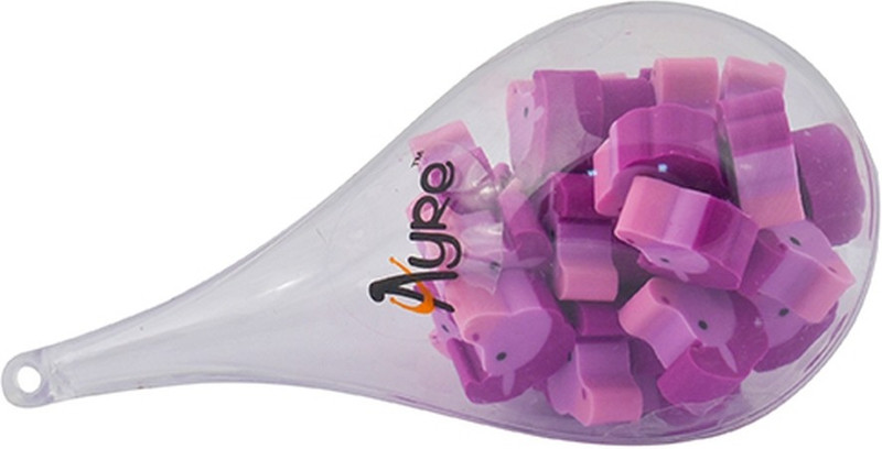 ayre Mini Horse Pony Animal Erasers in Water Drop Shape Packing - 12 mini erasers in a pack - Purple Non-Toxic Eraser(Set of 12, Purple)
