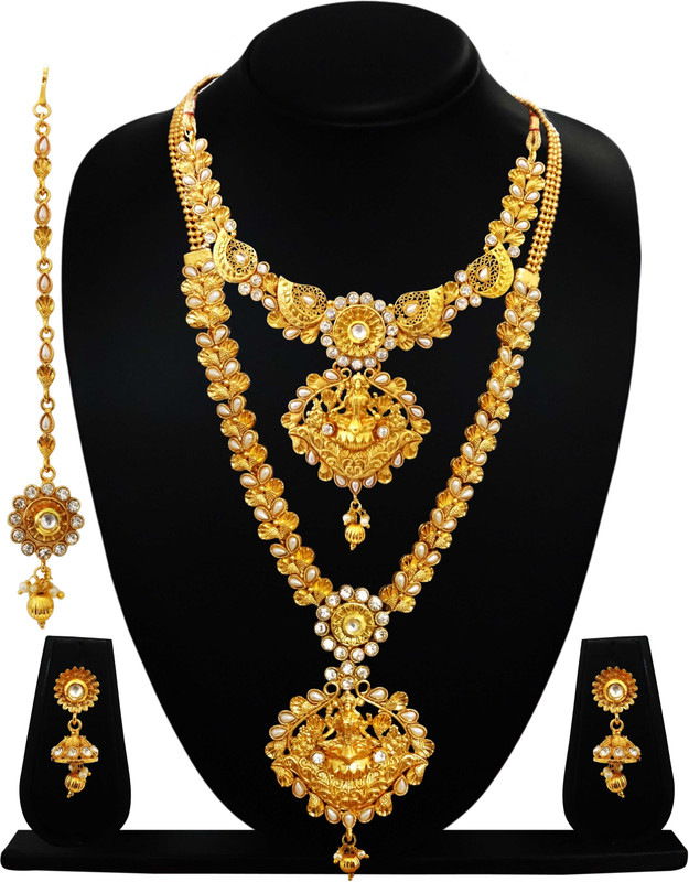 arts chetan Brass Jewel Set(Gold)