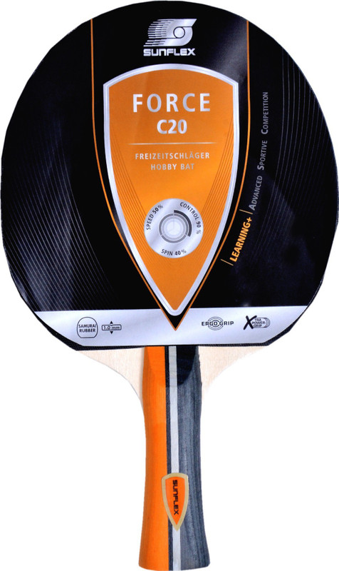 sunflex FORCE C20 Black Table Tennis Racquet(Pack of: 1, 166 g)