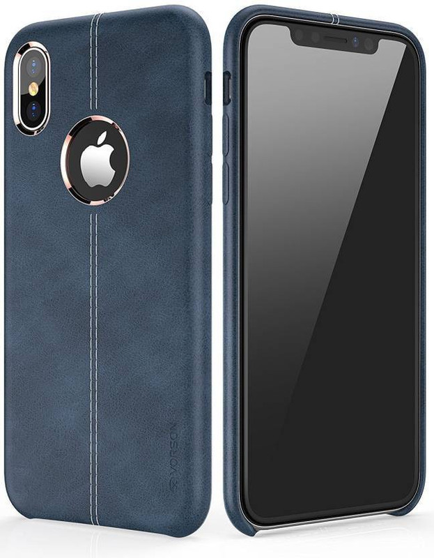 crystatech Back Cover for Apple iPhone X Leather Case, Apple iPhone 10, Apple iPhone X(Blue)