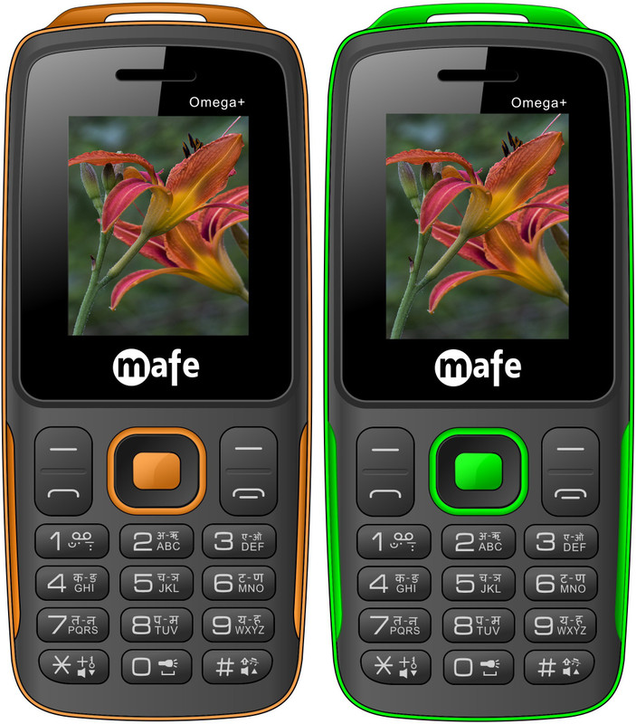 Mafe Omega Plus Combo of Two Mobiles(Black&Orange, Black&Green)