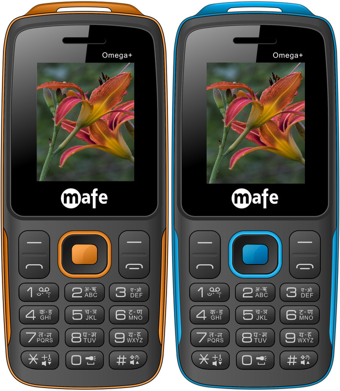 Mafe Omega Plus Combo of Two Mobiles(Black&Orange, Black&Blue)