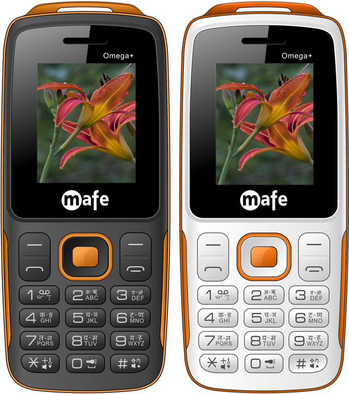 Mafe Omega Plus Combo of Two Mobiles(Black&Orange, White&Orange)