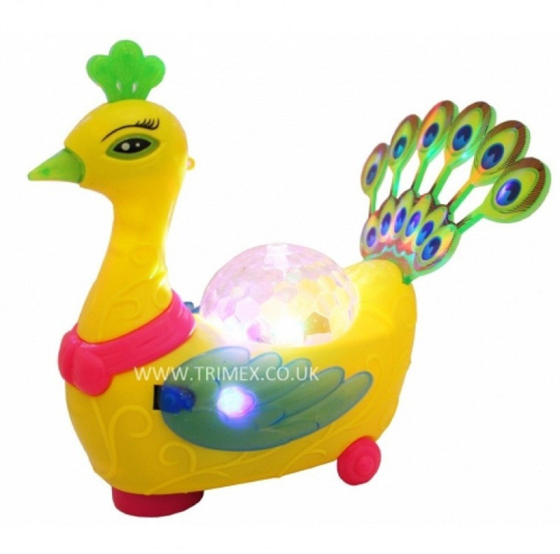 lifestylesection Colourful Peacock with Flashing Light and Sound Toy for Kids(Multicolor)