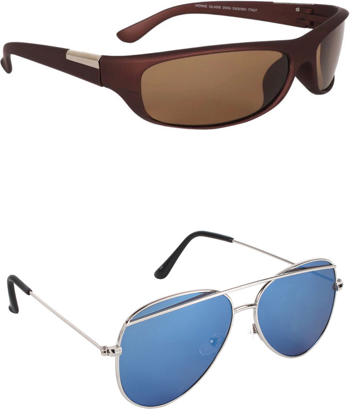 vulture Aviator, Sports Sunglasses(Blue, Brown)