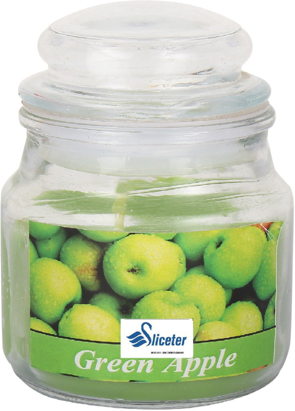sliceter Glass Candles Candle(Green, Pack of 1)