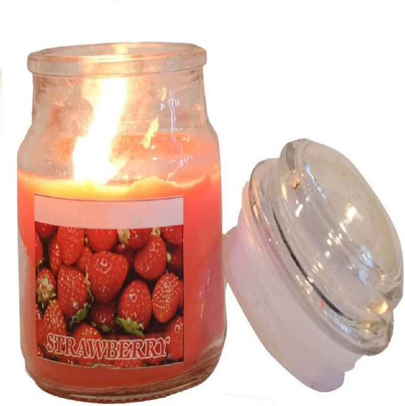 sliceter Glass Candles for Highly Fragranced, Premium & Smokeless Candle, Home Decor/Wedding/Birthday/Festivals/Anniversary/Gifts/All Purpose Tea Light Candles (pack of 1) Strawberry Flavour. Candle(Red, Pack of 1)