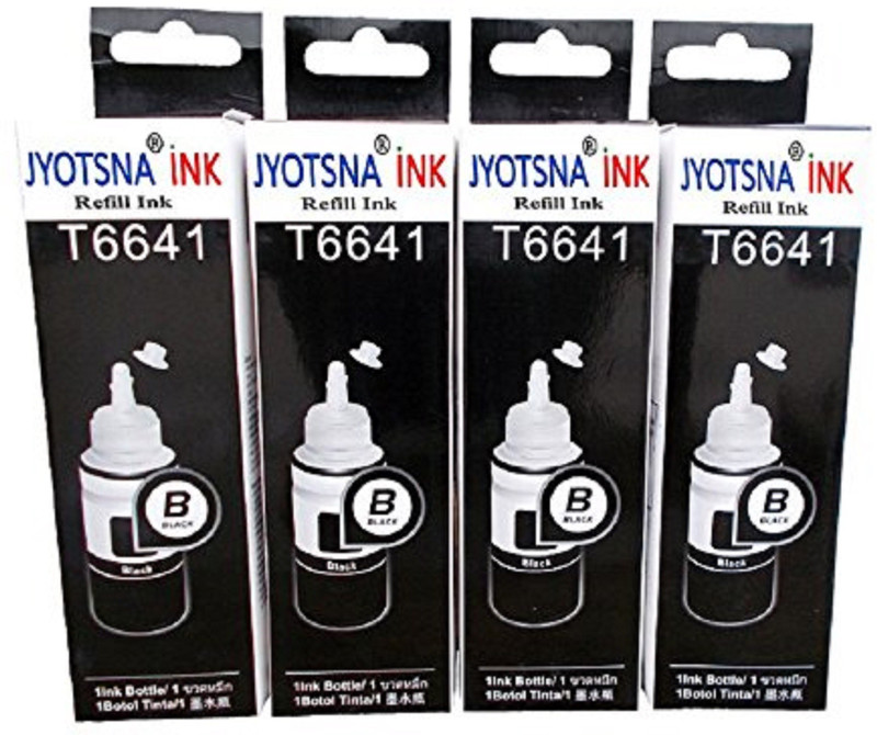 jyotsna Reffill Ink L100/L110/L130 Black Ink Pack of 4 Single Color Ink Cartridge(Black)