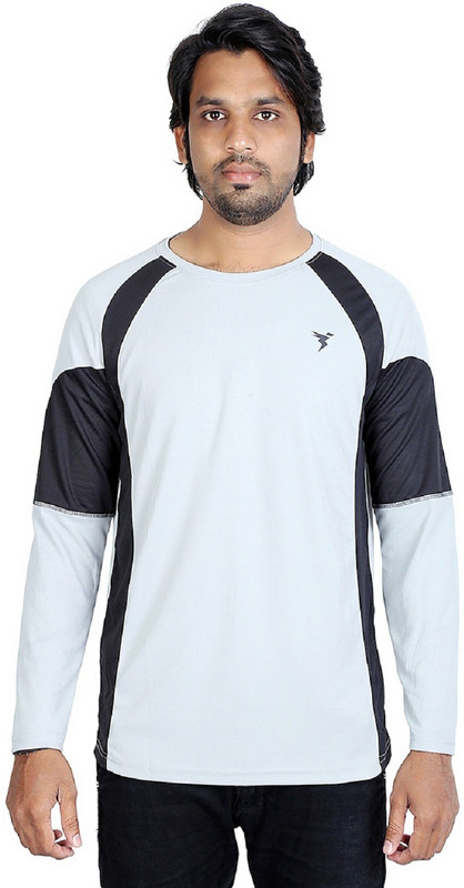 techno dry Solid Men Round Neck White T-Shirt