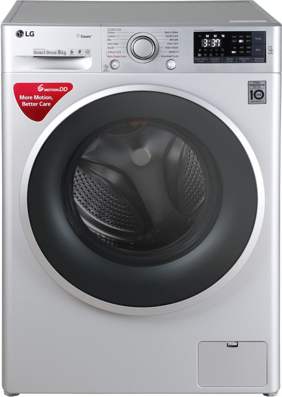 LG 9 kg Fully Automatic Front Load with In-built Heater Silver(FHT1409SWL)