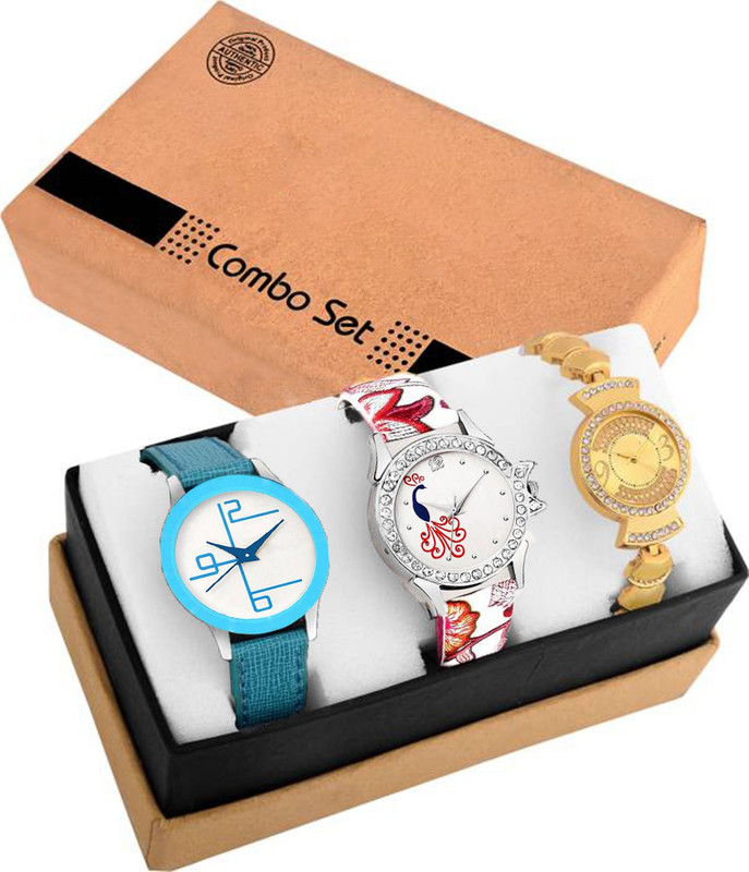 skmi Sett Of Three Multi-Designer (Casual+Partywear+Formal) Analog Watch  - For Women