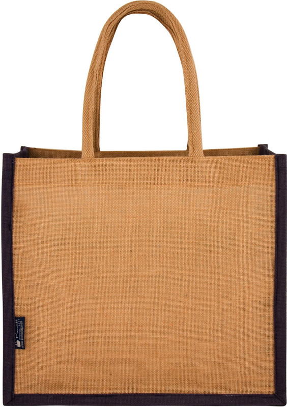 Promise Bags Perfect Eco Friendly Naturally processed Multipurpose Reusable Jute Bags(Violet Boarder) Multipurpose Bag(Purple, 10 L)