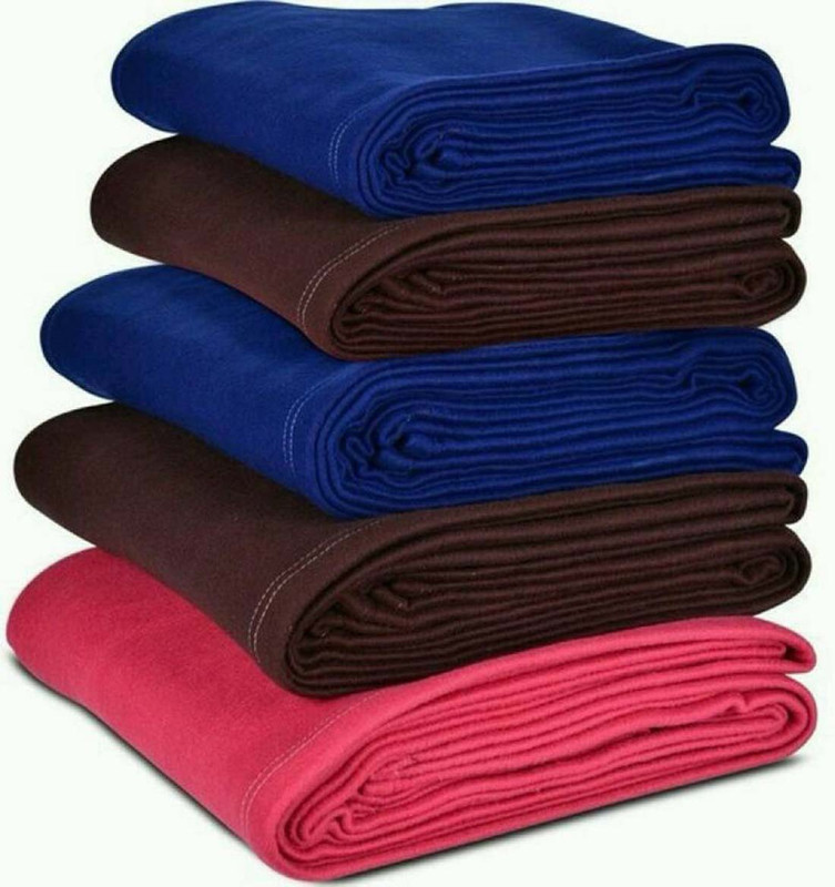 sugandha Solid Single Fleece Blanket(Polyester, Multicolor)