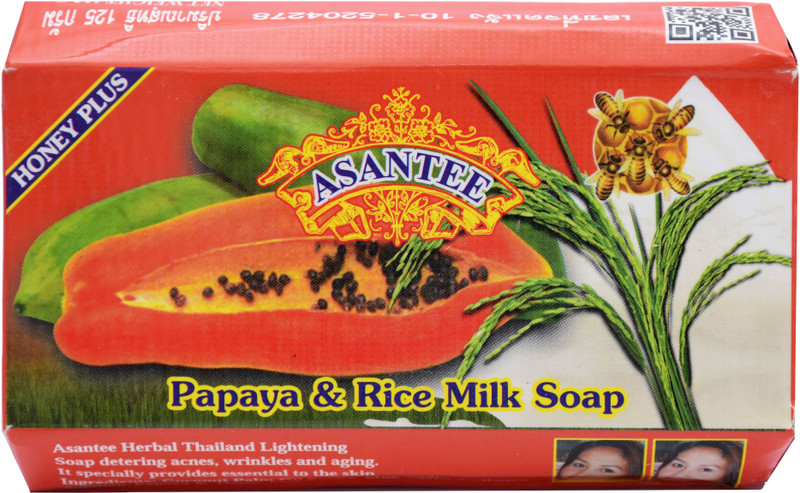 asantee Papaya And Rice Milk Soap 125g (pack of 3)(3 x 41.67 g)