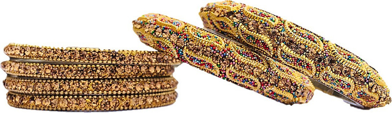 saleexpert Brass Gold-plated Bangle Set(Pack of 6)