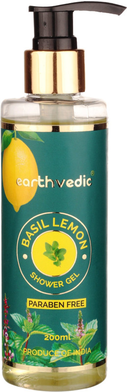 earthvedic Basil Lemon Shower Gel - Paraben Free - 200ml(200 ml)
