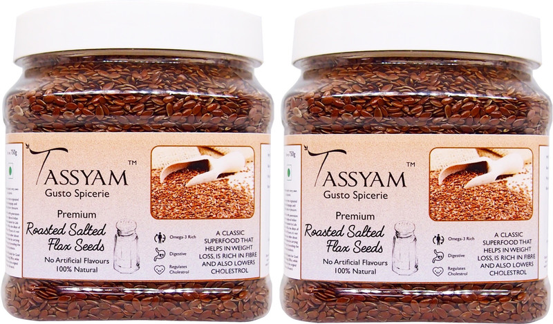 Tassyam Roasted Flax Seeds(1200 g, Pack of 2)