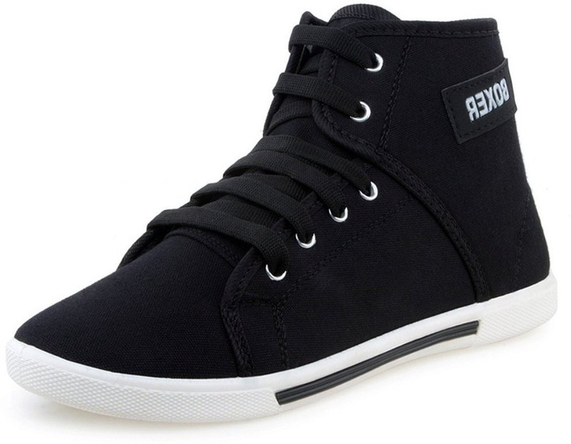 Larson Boxer Sneakers Canvas Shoes For Men(White, Black)