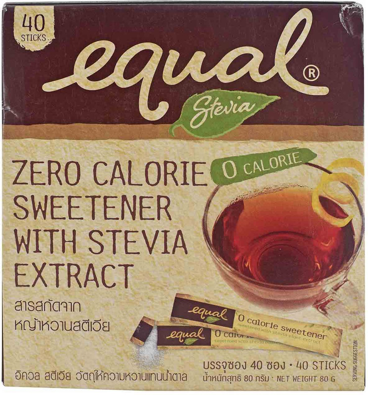 Equal Stevia Zero Calorie Sweetener with Stevia Extract, 40 Sticks - 80g Sugar(80 g) Equal Stevia Zero Calorie Sweetener with Stevia Extract, 40 Sticks - 80g Sugar(80 g)