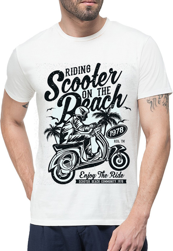speedymonk Graphic Print Men Round Neck White T-Shirt