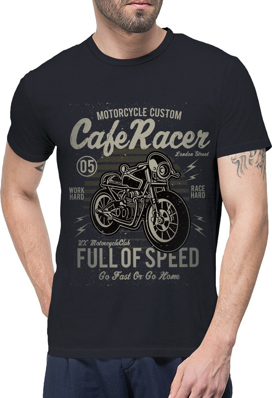 speedymonk Graphic Print Men Round Neck Black T-Shirt