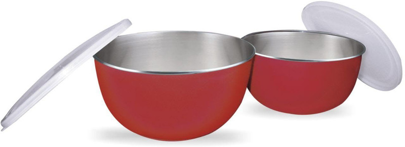 pog Stainless Steel Bowl Set(Red, Pack of 2)