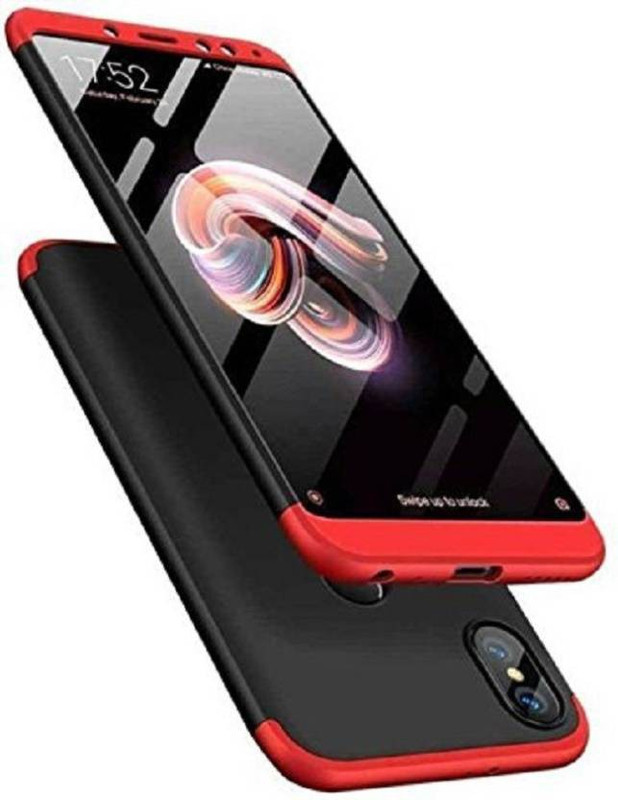 accessories kart Front & Back Case for Mi A2 (Black, Plastic)(red)
