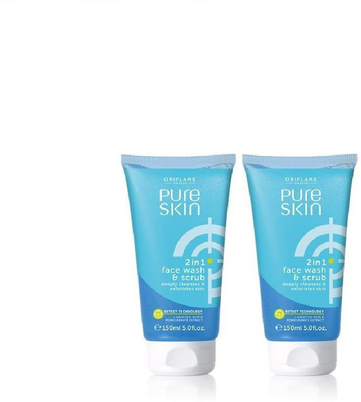 Oriflame Sweden Pure Skin 2 In 1 Face Wash And Scrub Set Of 2 Face Wash 300 Ml Buy Online In Maldives At Desertcart