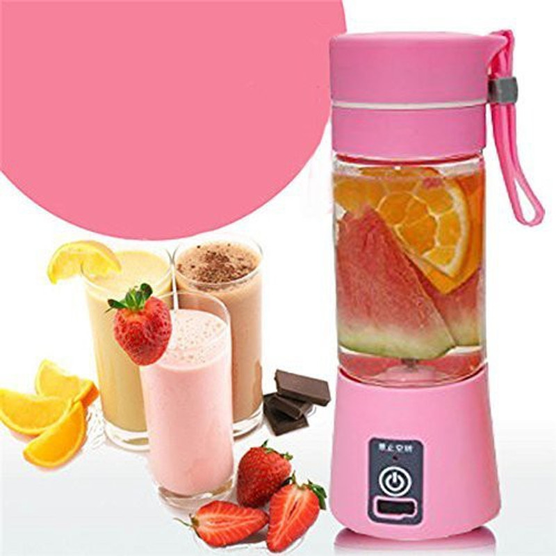 the knickhack shop NG01 USB Portable Juicer Mixer with Inbuilt Power Bank - Pink - 380 ML 180 W Juicer(Pink, 1 Jar)