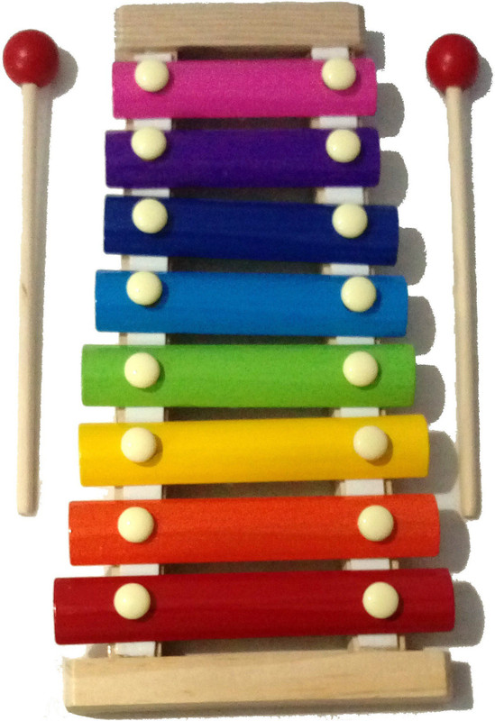 Crafts India Wooden Xylophone For Kids Musical Toy With 8 Notes Multi color Premium Big 9.5 inches(Multicolor)