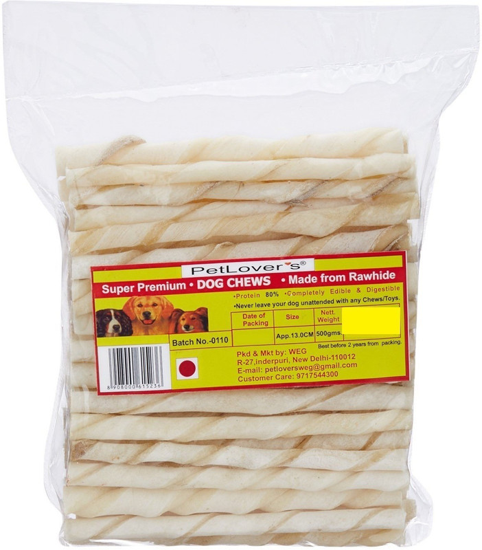 Pet Lovers White Chew Stick 13cm Chicken Dog Treat(500 g)