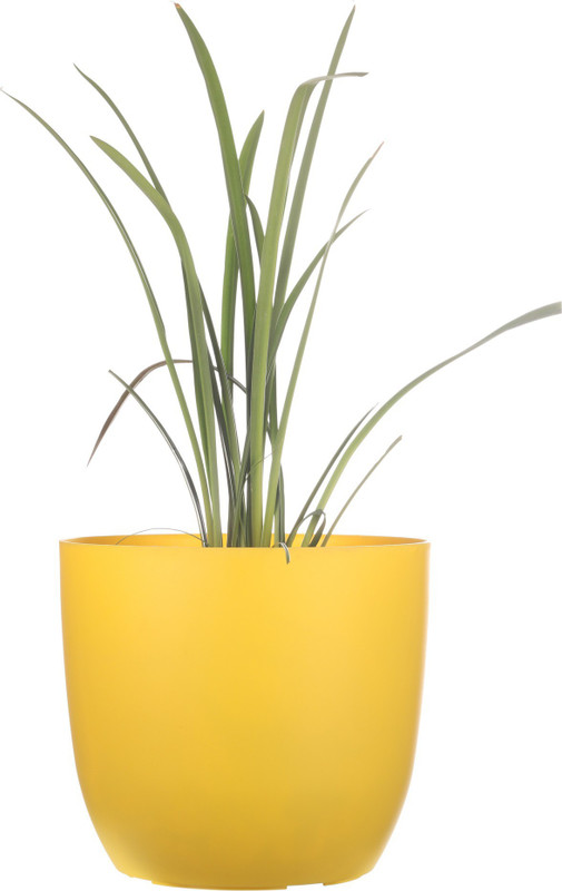 my green thumb Self Watering planter pot (Round) | Easy gardening for Indoor, Outdoor, patio, balcony home, garden, mall and office decor| With self watering kit including disk divider, water level indicator, pop soil and drainage plug | 12” (29cmX26cm) Yellow color (Pack of 1) Plant Container Set(P