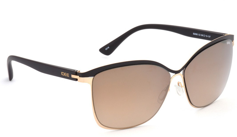 IDEE Cat-eye Sunglasses(Brown, Golden)