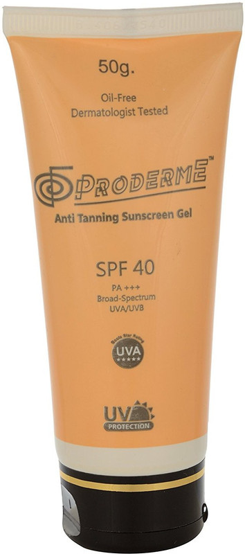 proderme Anti Tanning Sunscreen Gel - SPF 40 PA+++(50 g)