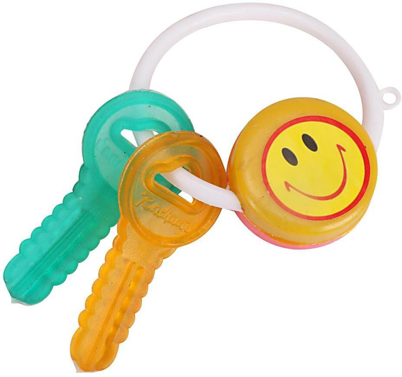 aroraonlinetraders Rattle cum Soother Cute, Colorful, Lightweight and Durable Key Shaped Soother Cum Rattle Toy For Infants. Sized for babies 3-6 months. Colour - Multicolour Rattle(Multicolor)