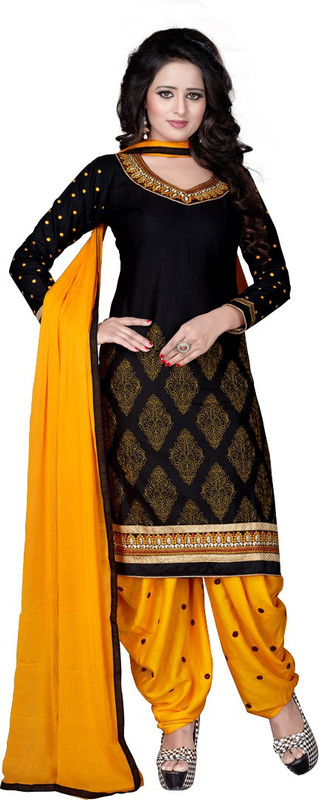 Saumya Designer Cotton Blend Embroidered Salwar Suit Material(Semi Stitched)