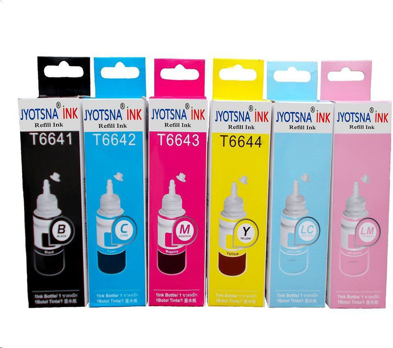 jyotsna Refill Ink for Printers Ep -L800/L805/L850/L810/L1800 Set of 6 (T6731-T6732-T6733-T6734-T6735-T6736) 70 Ml Each Multi Color Ink Cartridge(Magenta, Cyan, Black, Yellow)