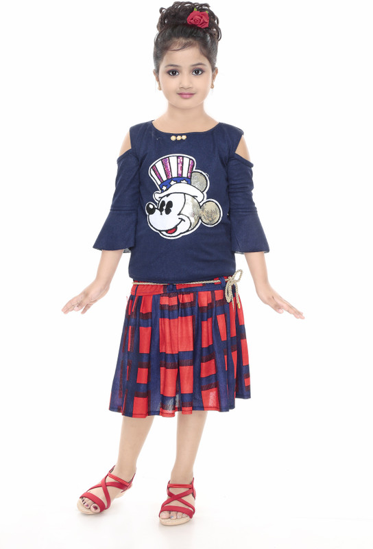 smartbazar Girls Festive & Party Top and Skirt Set(Multicolor Pack of 1)