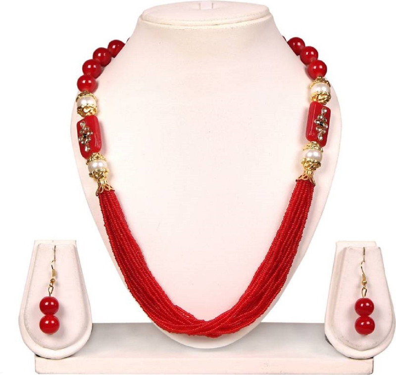 genuine marketing Mother of Pearl Stone, Alloy, Silk Dori Necklace