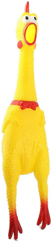 Jainsons Pet Products Jumbo Size Natural Rubber Squeaky (Quack -Quack) Cum Chew Chicken Toy for Dog/Puppy/Cat/Kitten Rubber Squeaky Toy For Dog