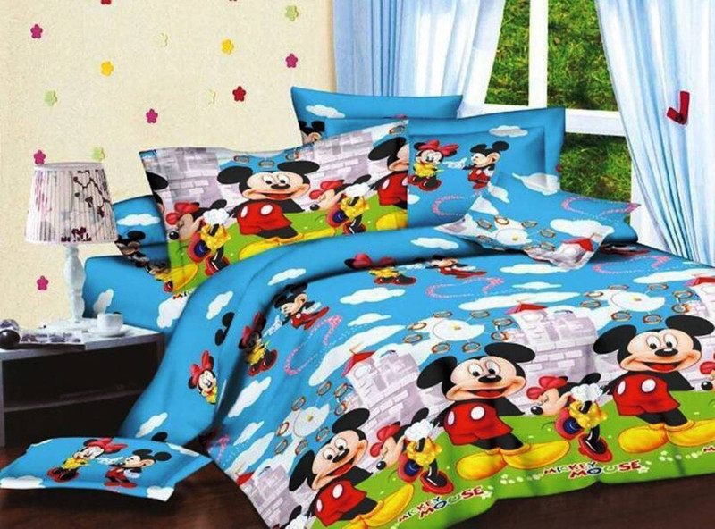 kishnadecor 144 TC Polycotton Double Printed Bedsheet(Pack of 1, Blue)