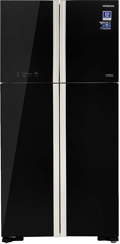 Hitachi 563 L Frost Free Double Door Refrigerator(Glass Black, R-W610PND4 GBK) Hitachi 563 L Frost Free Double Door Refrigerator(Glass Black, R-W610PND4 GBK)
